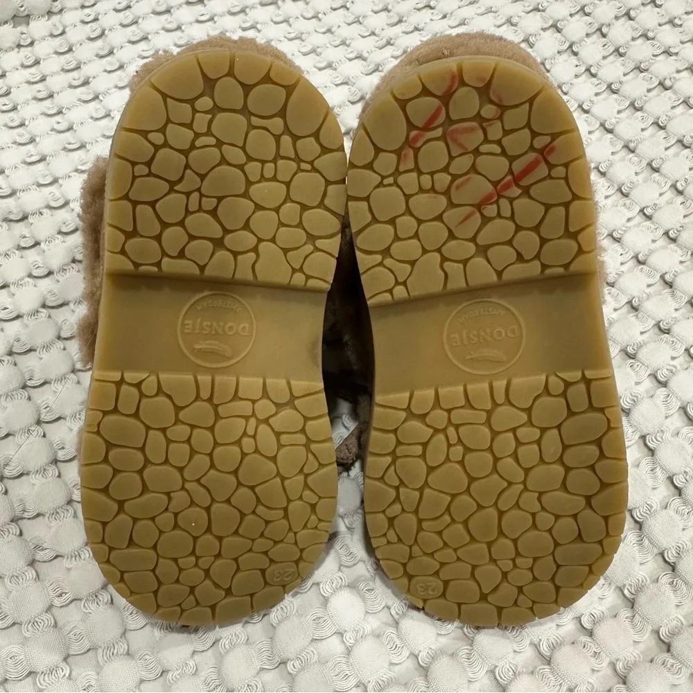 Donsje Cassia Boots, Tan Curly Sheep Wool, Baby size 7 / UK 23, Snow boots - Picture 5 of 6
